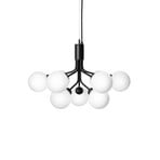 Apiales 9 Lampadario Raso Nero/Bianco Opale - Nuura