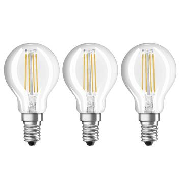 LED filament žiarovka E14 4 W teplá biela sada 3