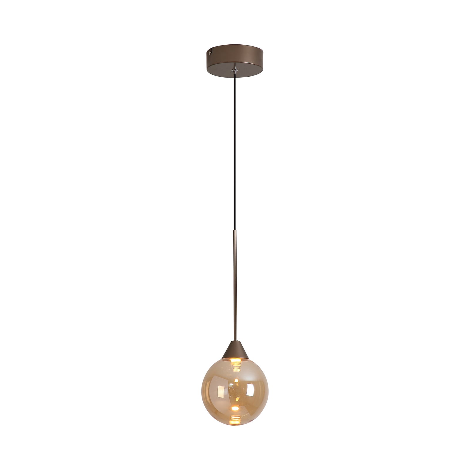 LED-Hängeleuchte Opus Lux, 1-fl., bronze, Glas amber, CCT