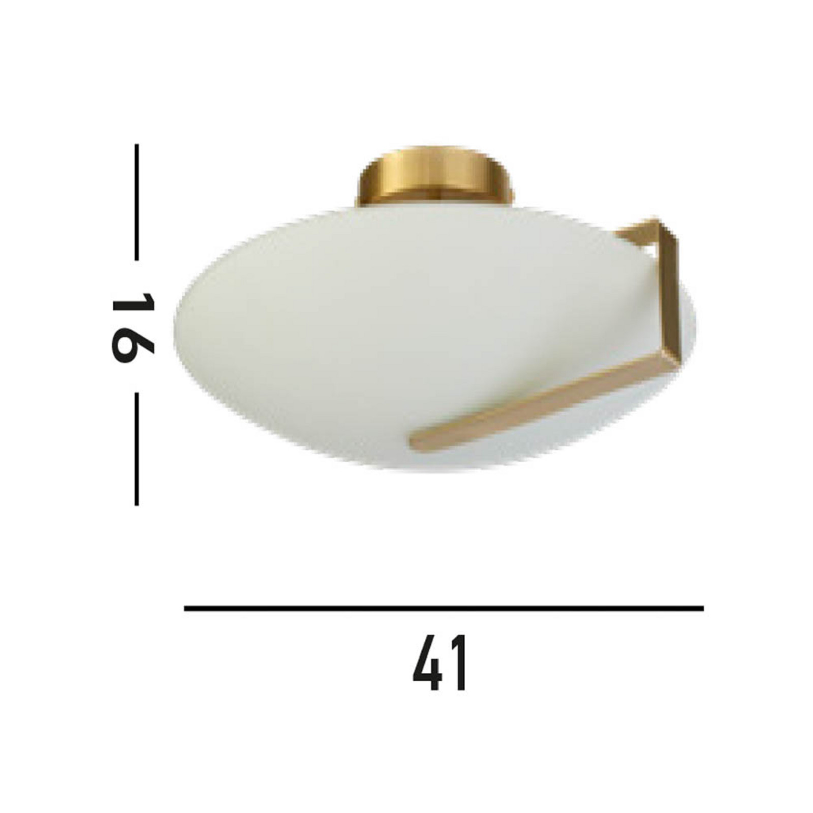 Searchlight Plafonieră Sundial auriu/alb opal oțel sticlă E27 - Camera de zi / sufragerie - alb auriu