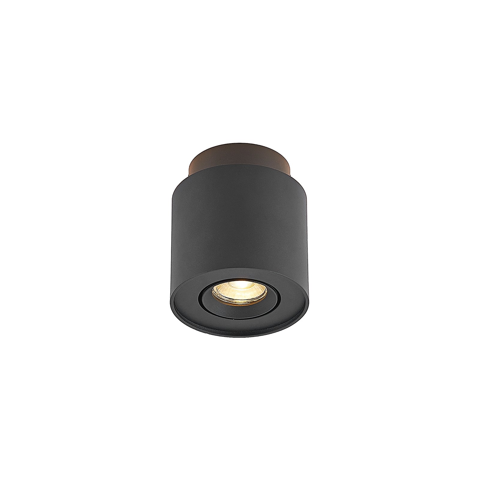 Arcchio plafondlamp Walisa, Ø 10 cm, zwart, aluminium