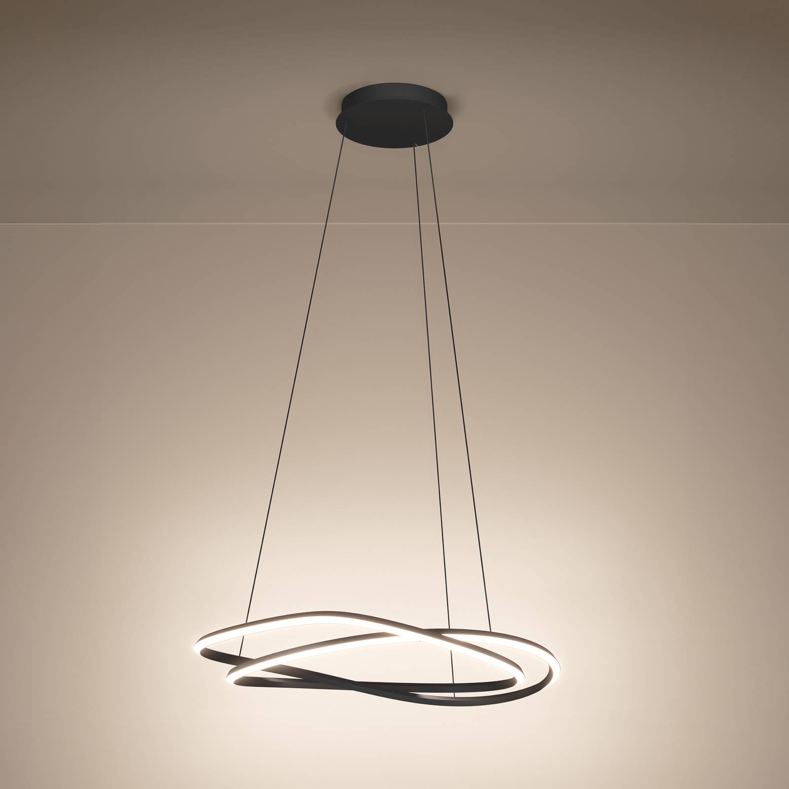 Suspension LED Stars of Light Guntin, gris, 62 cm, métal, CCT