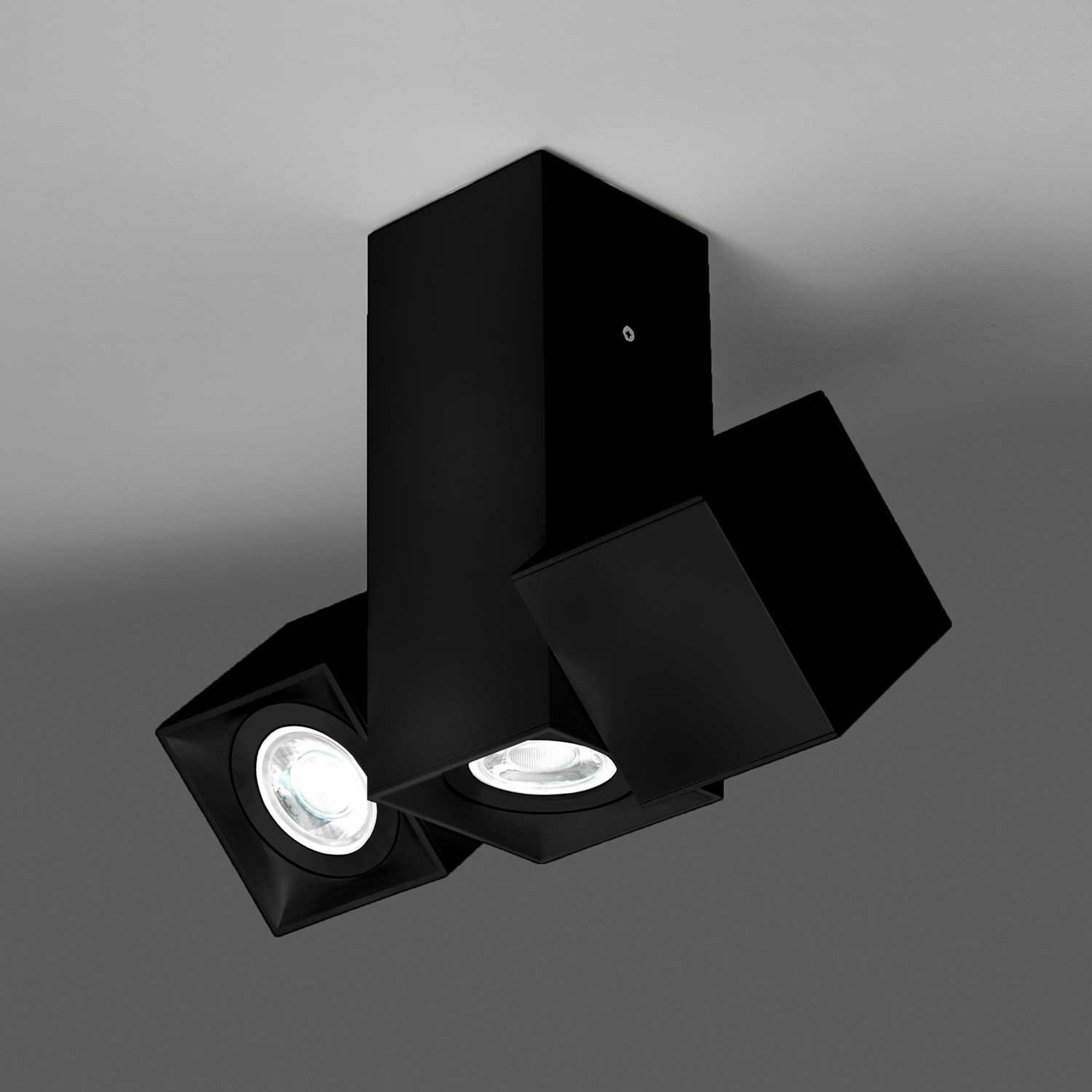 Milan Dau Spot loftlampe, 3 lyskilder, sort
