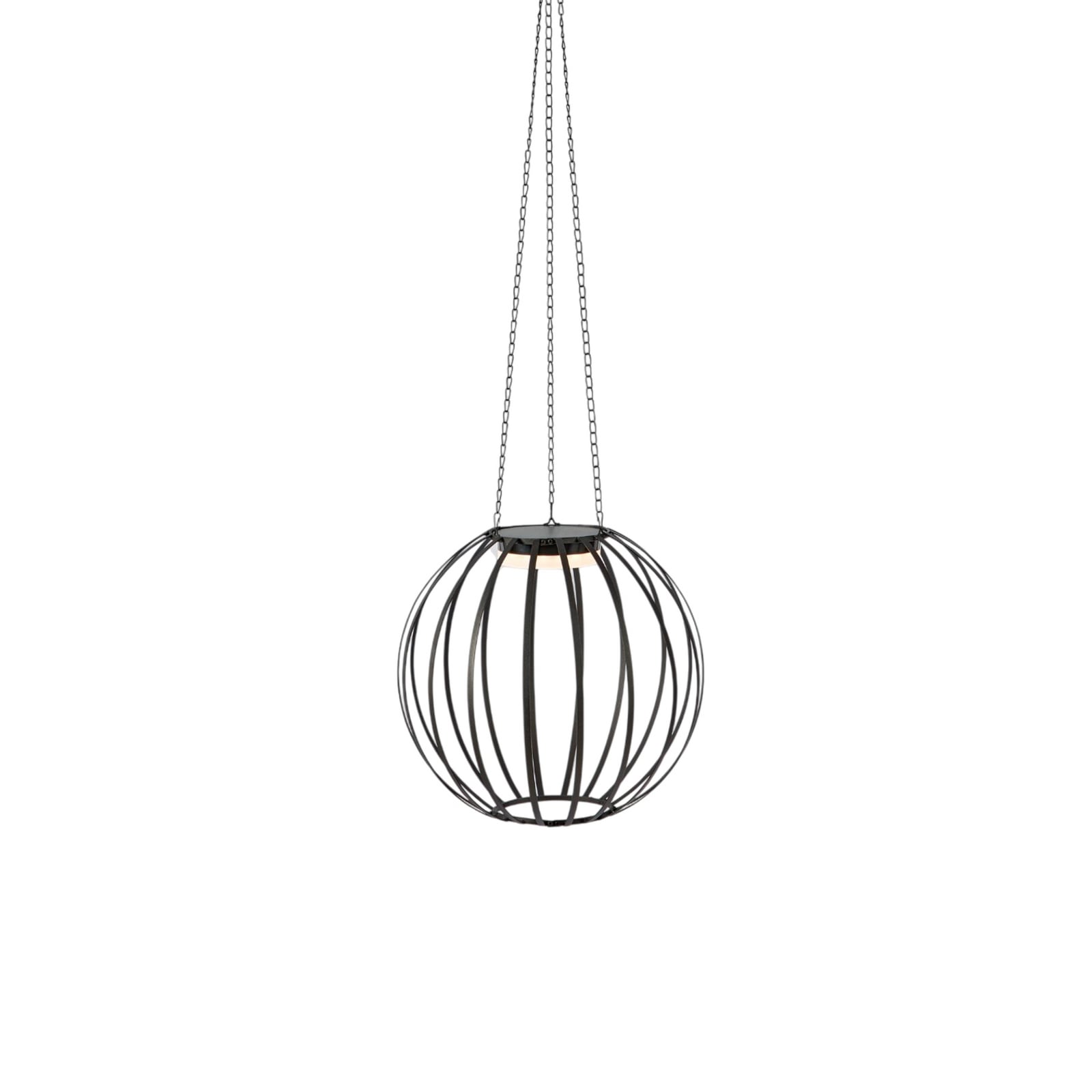 Kivo LED-Solar-Pendellampe, Ø 37 cm, schwarz, IP44, dim. - Markslöjd