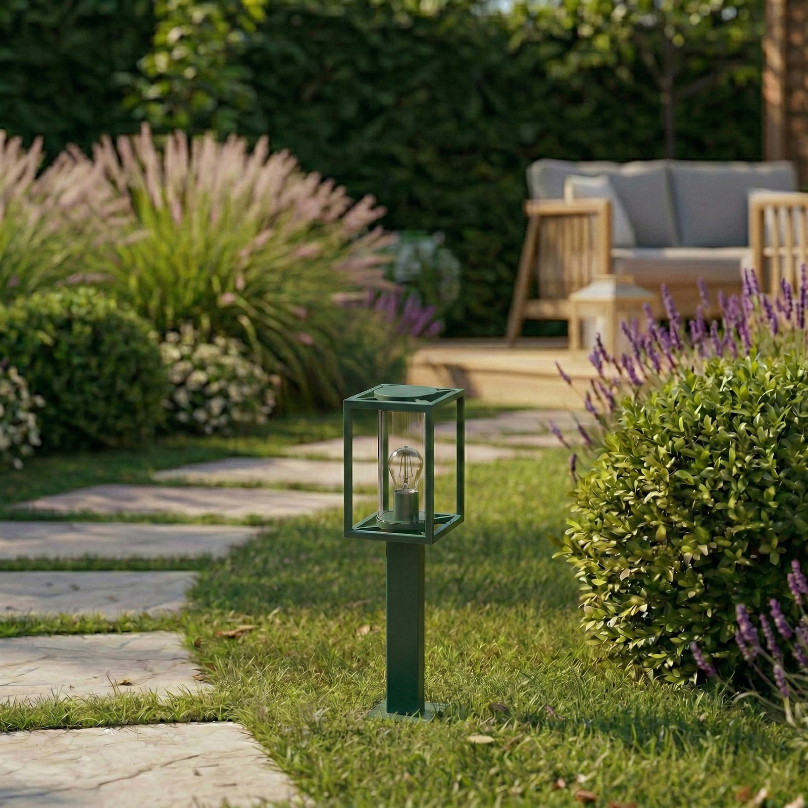 Lucande veilampe Ferda, 60 cm, grønn, IP44