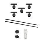 Système de lampes sur rail Lumaro, spots,5 lampes,noir,Ø6cm,48V,intensité