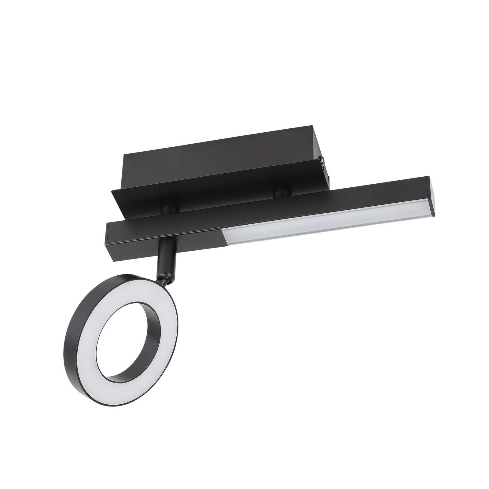 LED stropni spot Cardillio 2 crni s prstenom