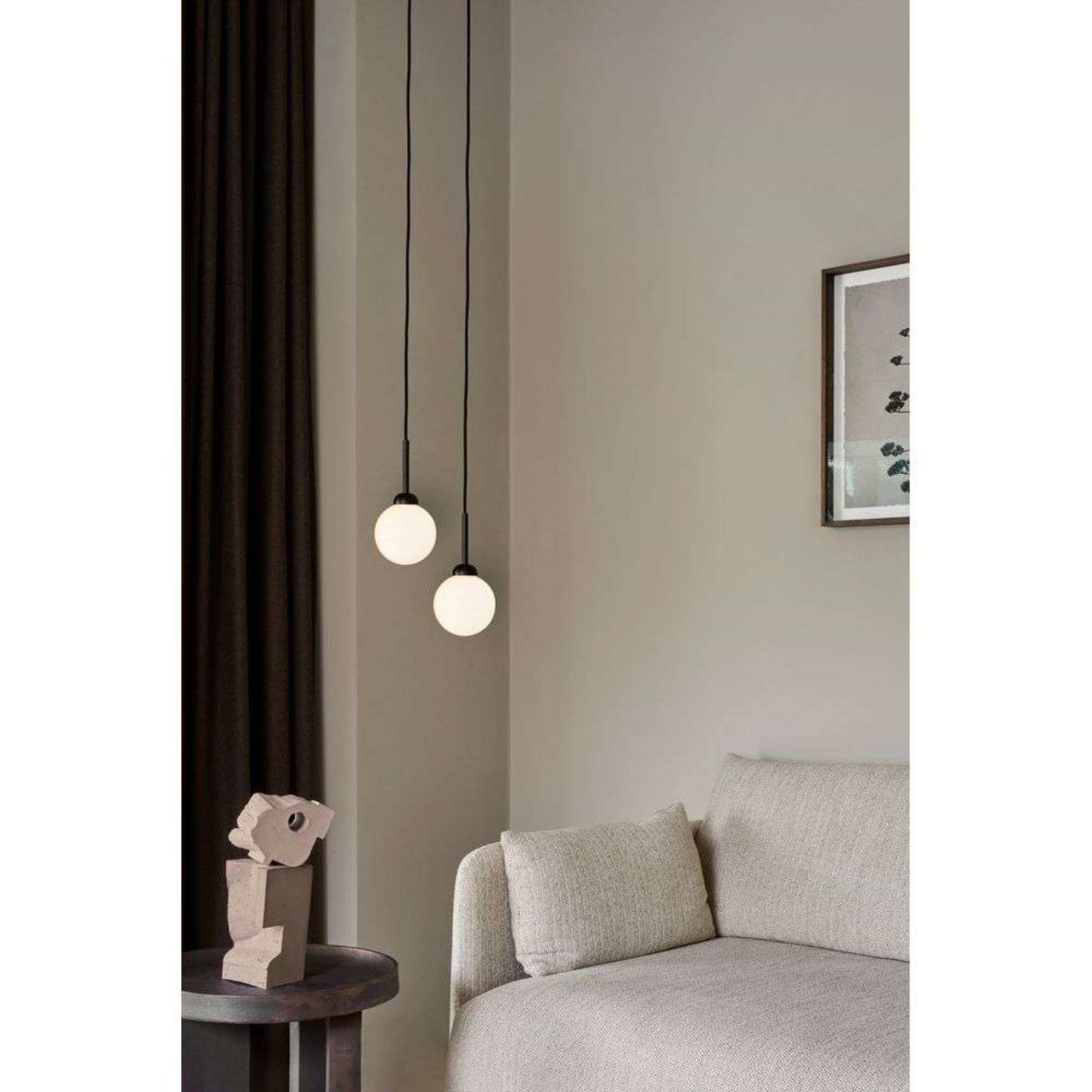 Nuura Pendelleuchte Apiales 1, Ø 12 cm, schwarz/opal