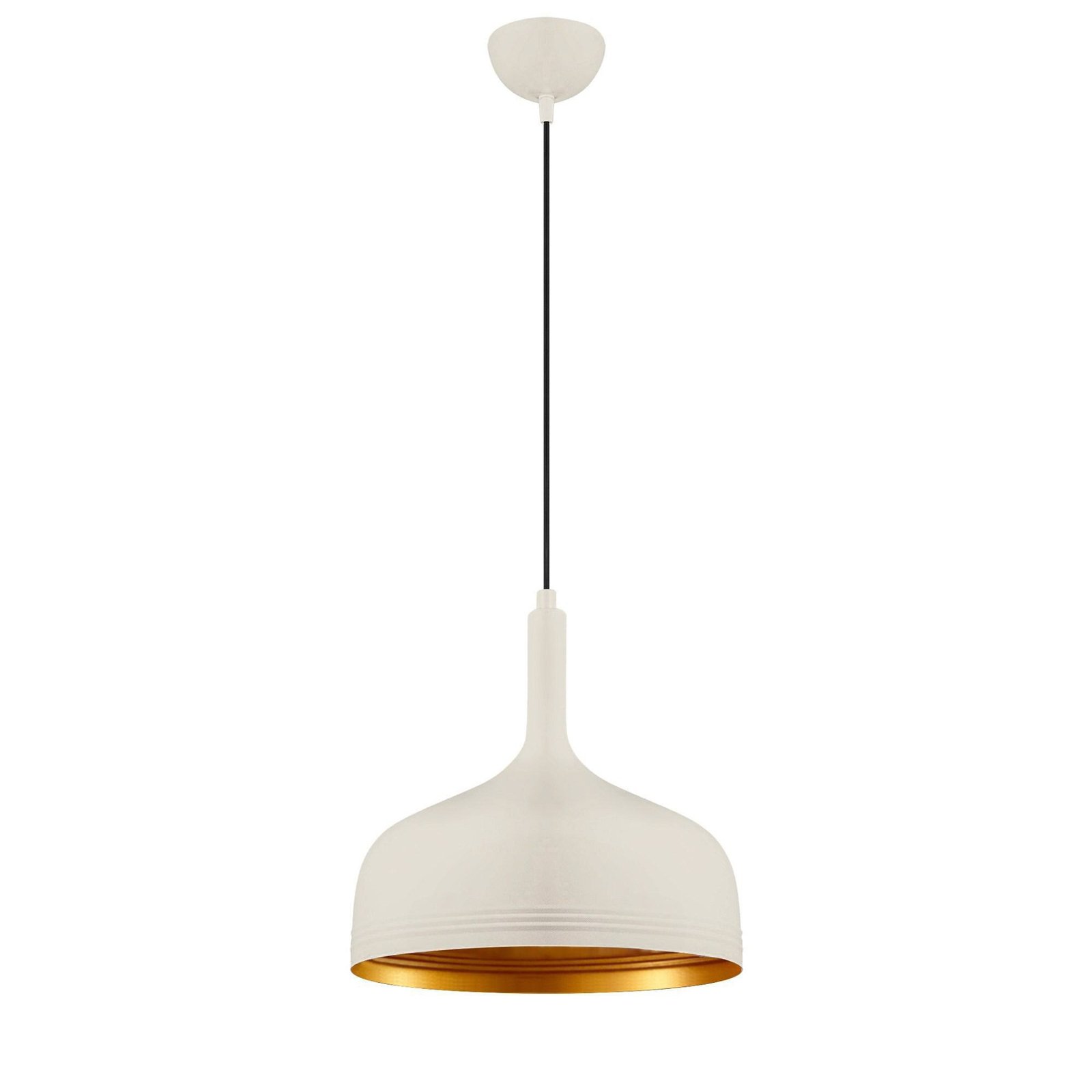 Berceste 187-S hanglamp, wit/goud, metaal, Ø 30 cm