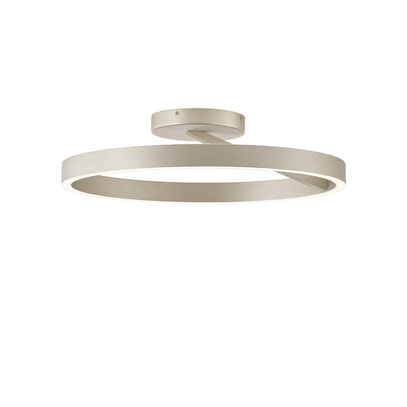 LED plafondlamp Saturn, Ø 50 cm, crèmekleurig met zilveren accenten, metaal