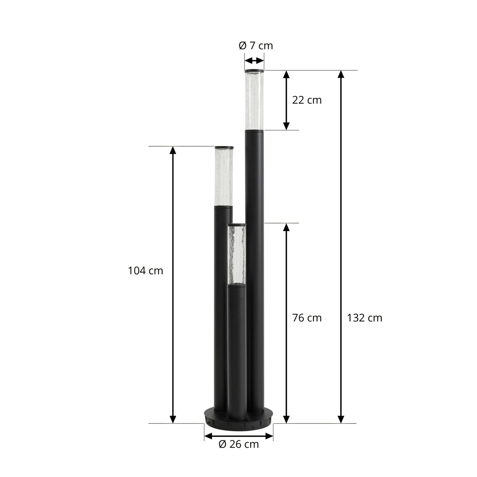 Lindby Gavros path light, die-cast aluminium, 3-bulb