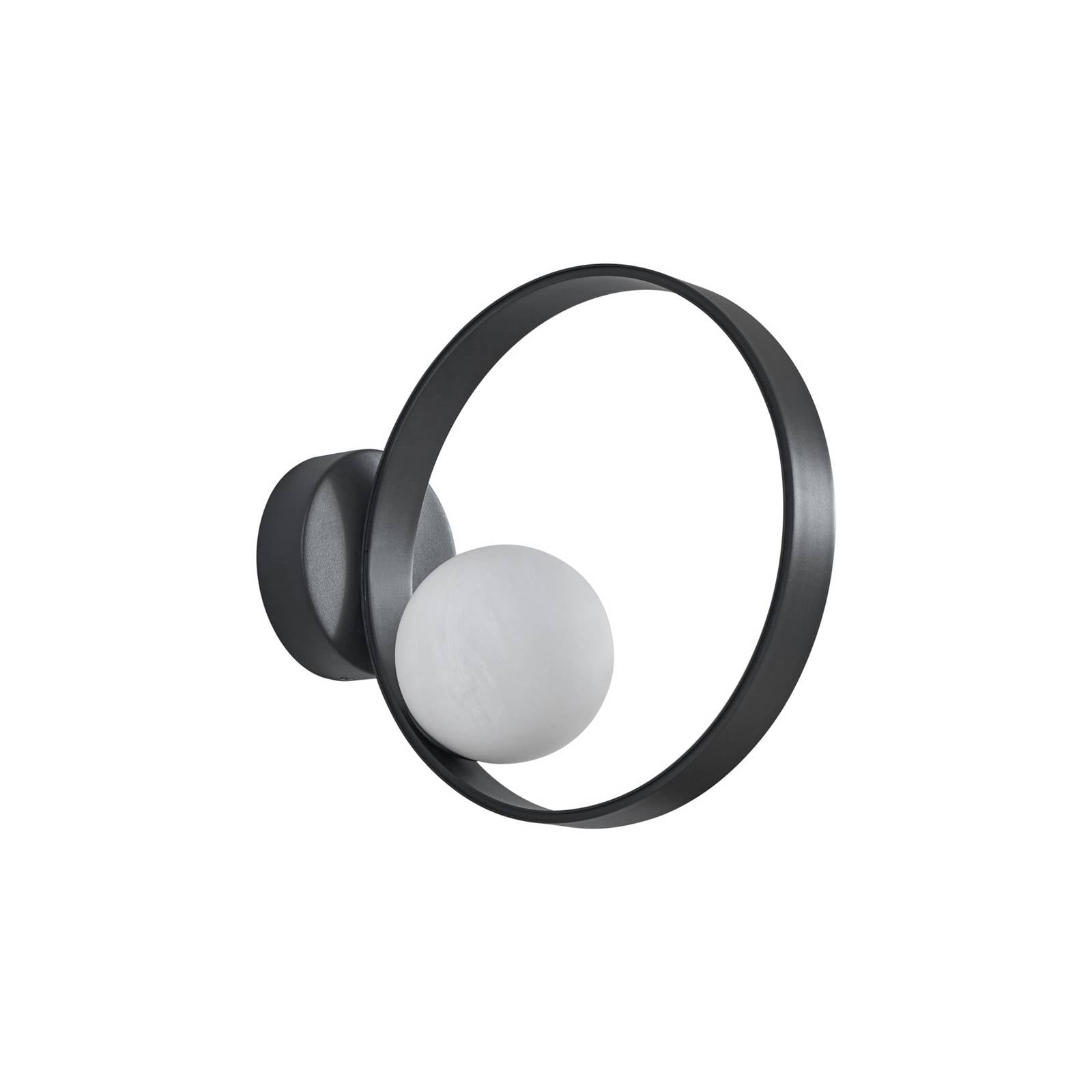 Lucande LED-Wandleuchte Luneo, schwarz/opal, Glas, 30 cm