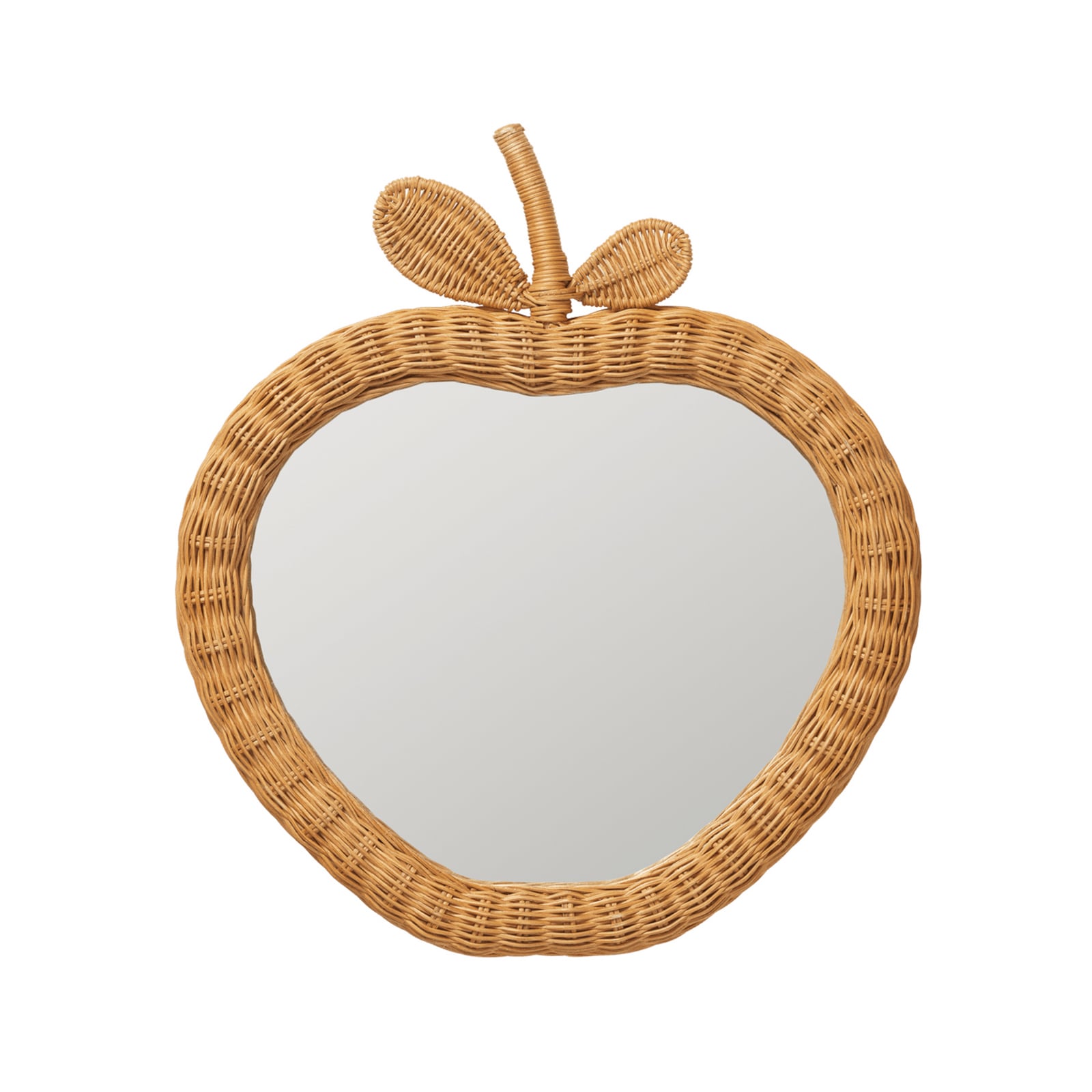APPLE Wandspiegel, Rattan geflochten, 45x40 cm - ferm LIVING
