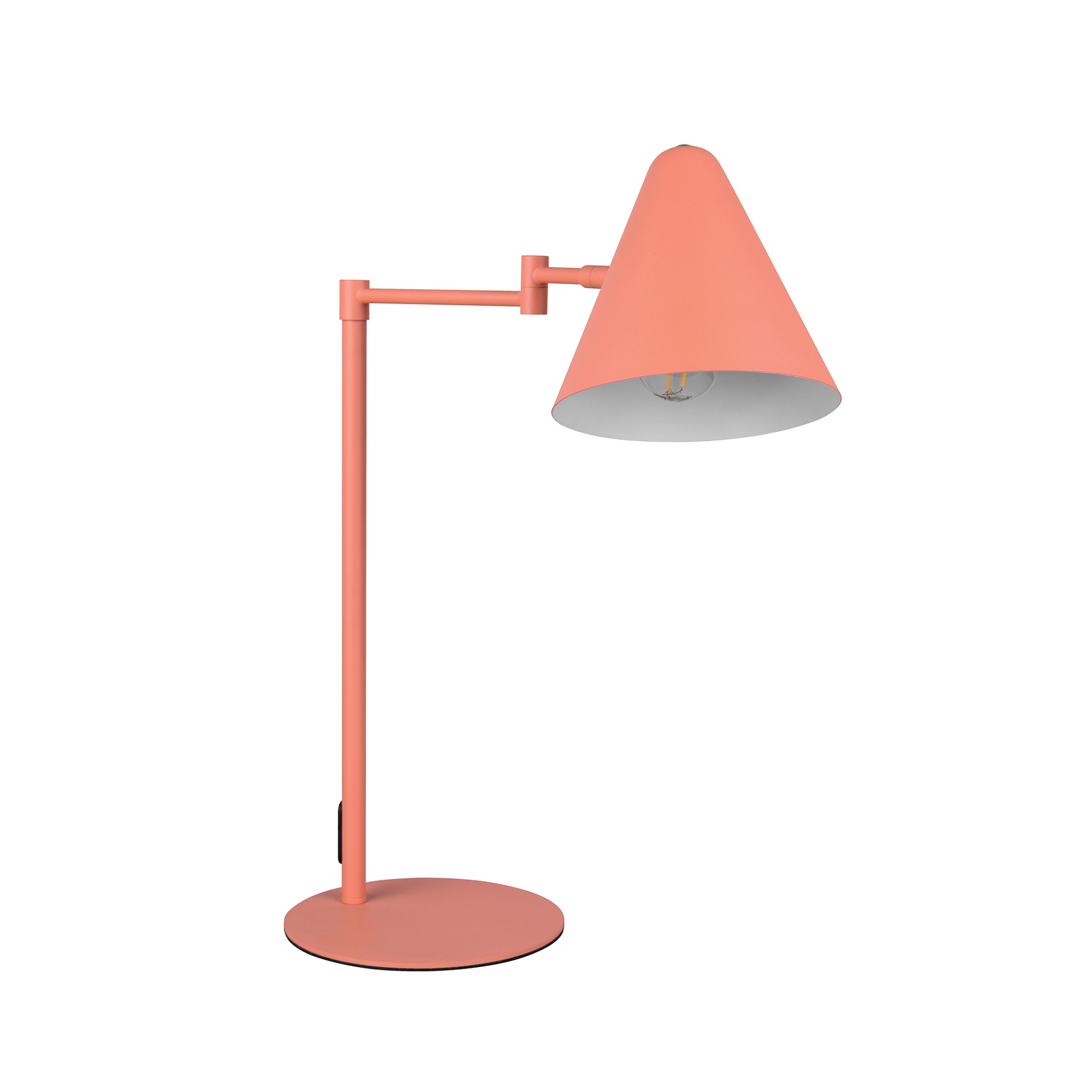 Lampada da tavolo Cosima, color albicocca, altezza 50 cm, metallo