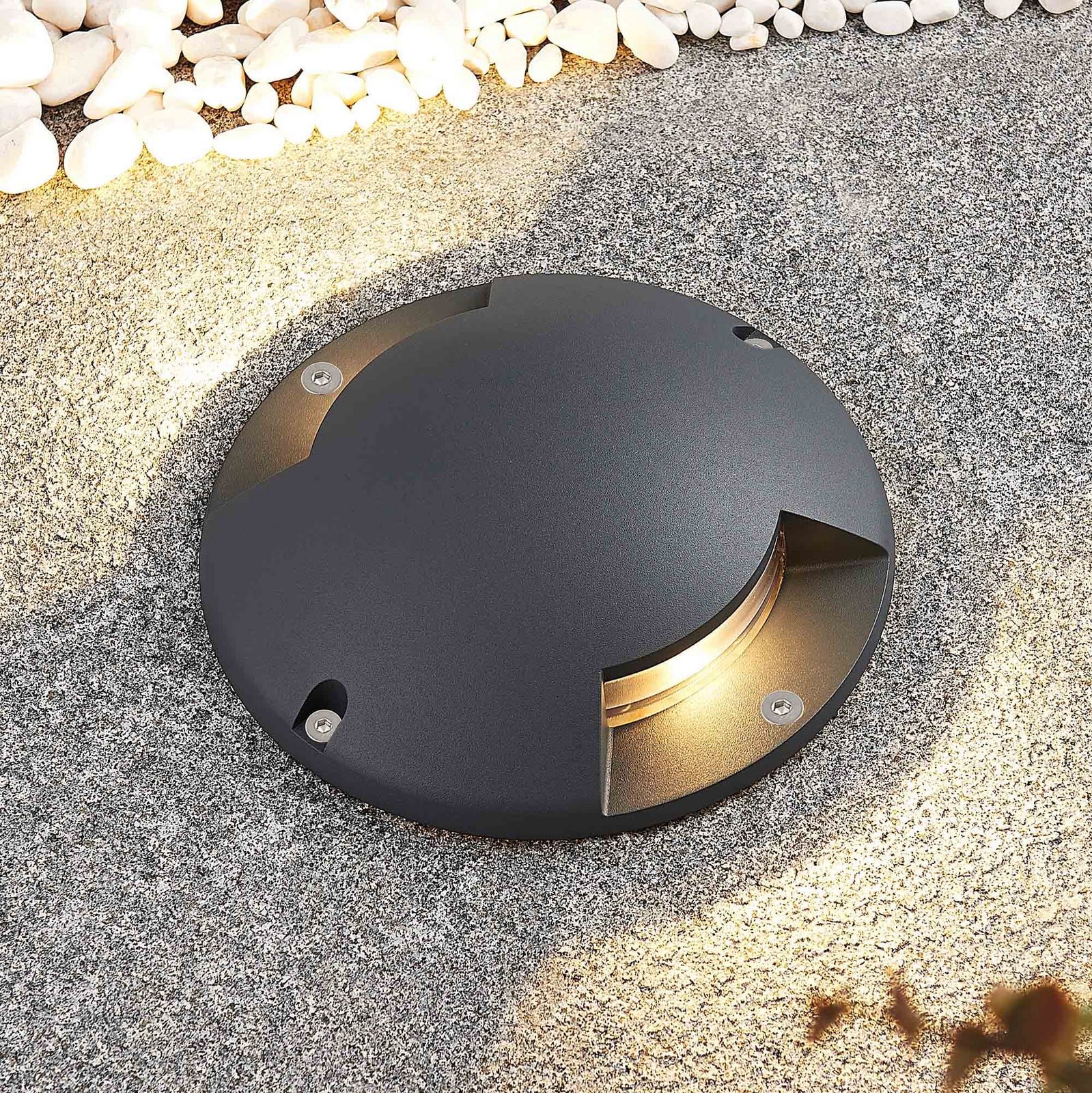 Cormac 2 LED Erd Spot Dark Grey Lindby – Terrasse – Modern – Aluminium – Rund