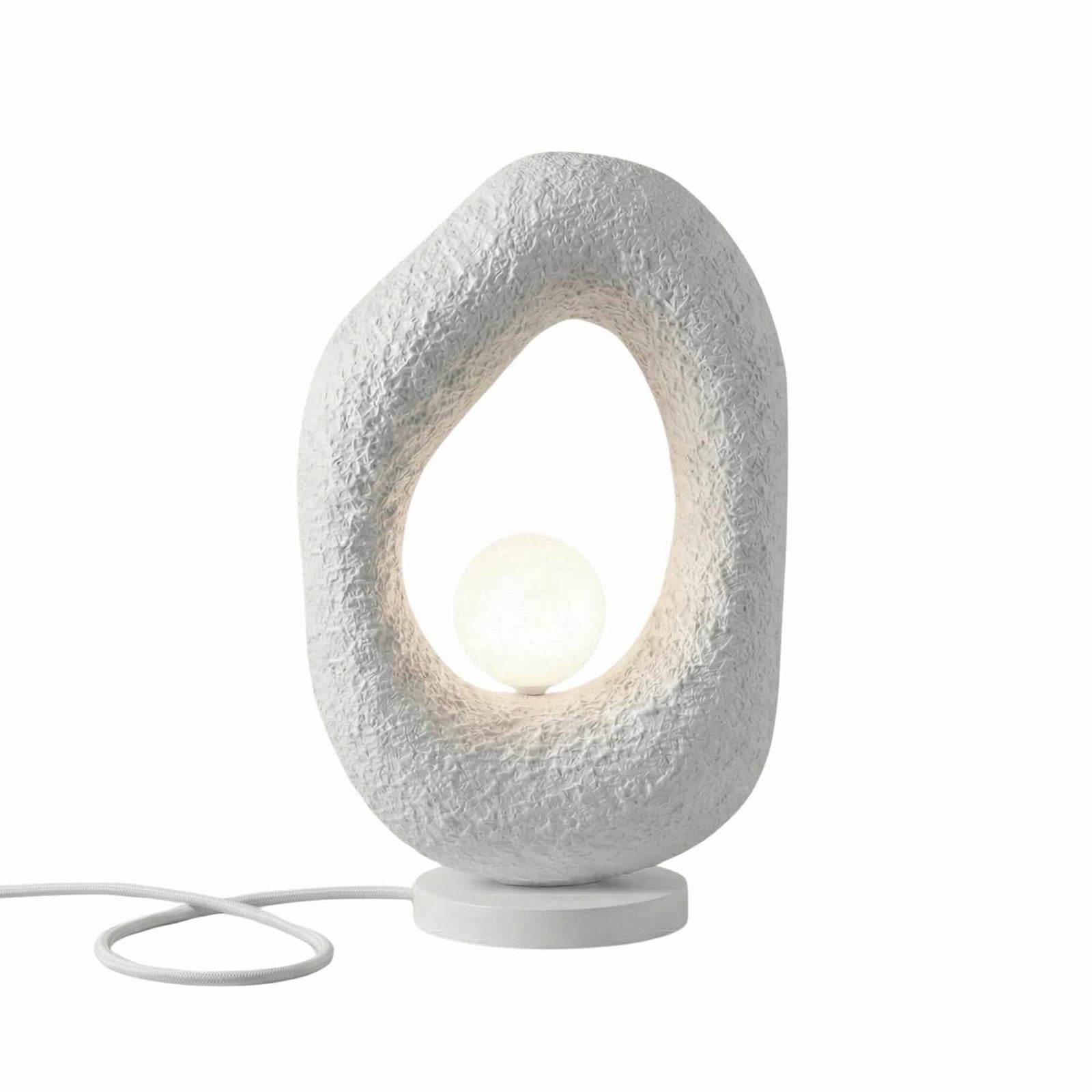 Galda lampa „Vaslı“, balta, augstums 50 cm, stiklašķiedra, G9 Galda lampa „Vaslı“, balta, augstums 50 cm, stiklašķiedra, G9