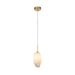 Rocky pendant light, 1-bulb, brass-coloured, steel, glass