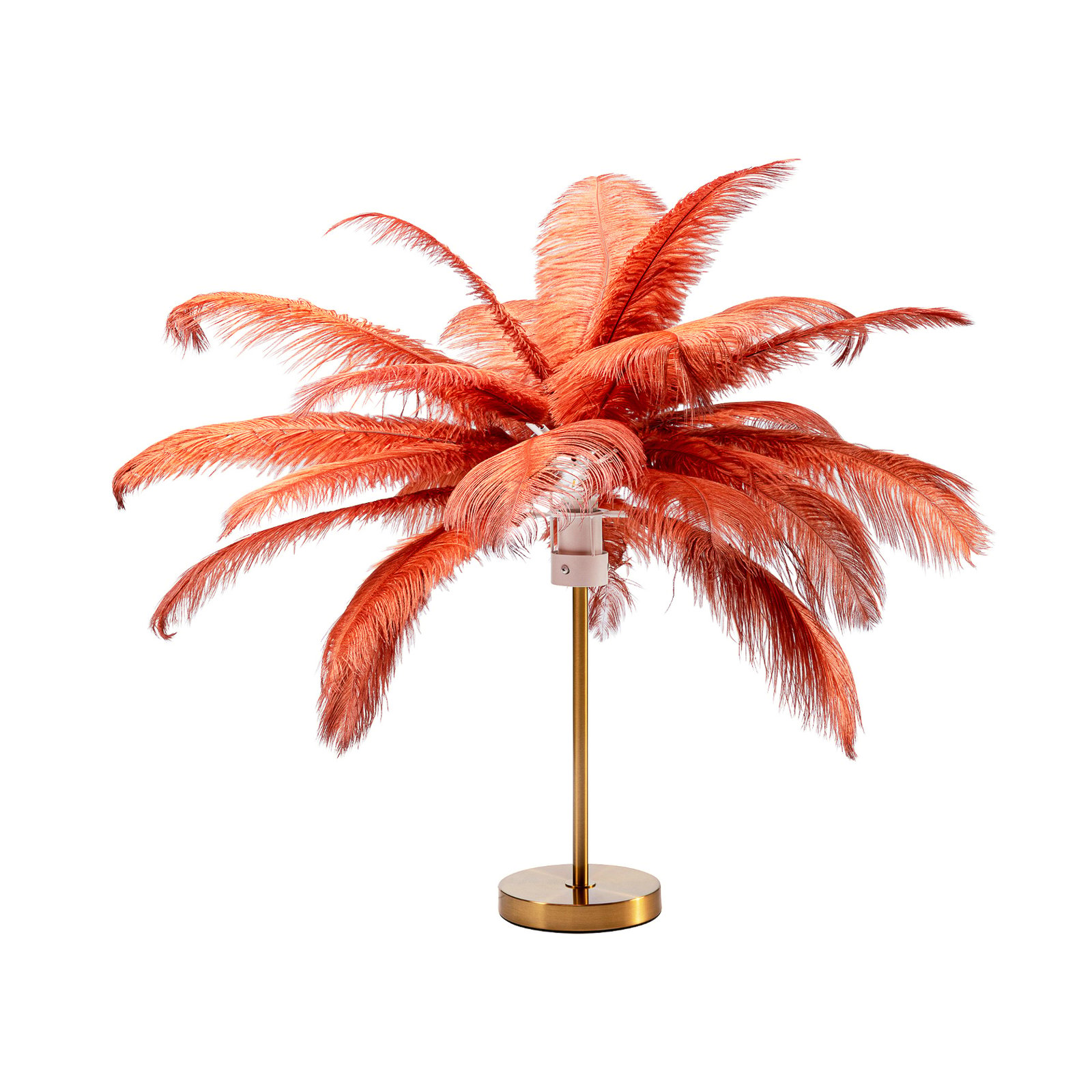 Kare Candeeiro de mesa Feather Palm com penas, vermelho ferrugem