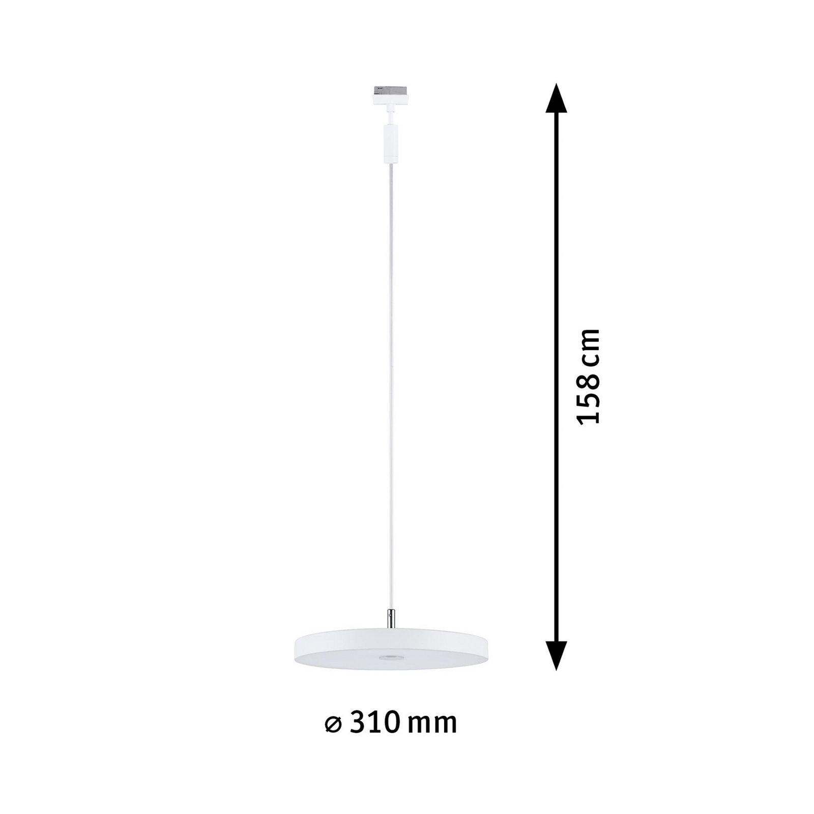 Paulmann URail lampă suspendată LED Hildor, alb semnal, 3.000K