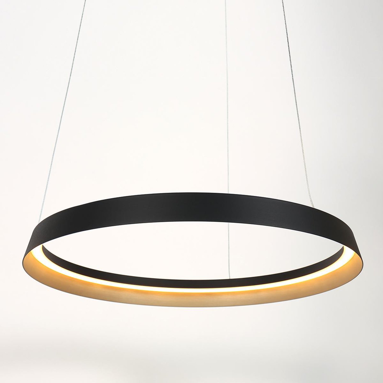 Suspension LED Ringlux, à 1 lampe, noir, métal