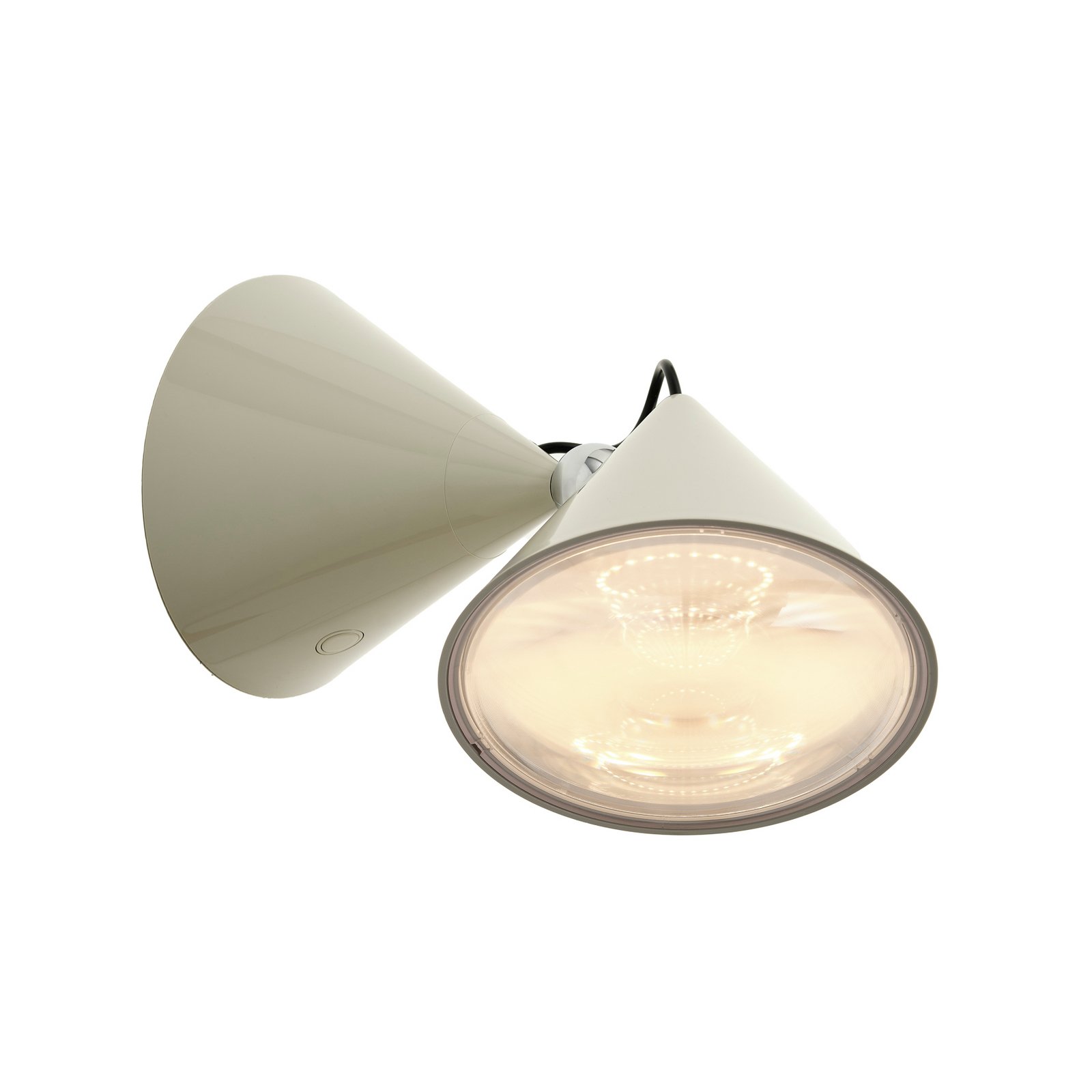 Tom Dixon LED wall light Pose, grey-beige, 21 cm plastic
