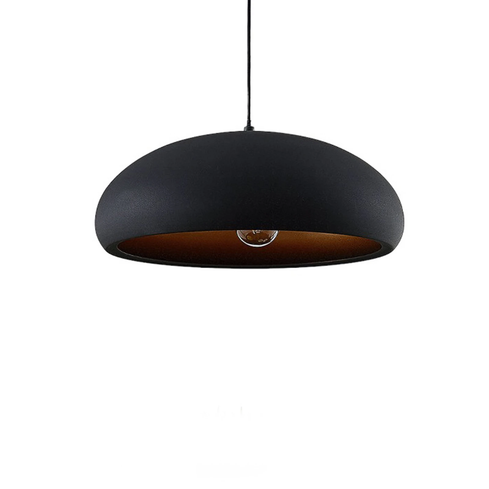 Lampă suspendată Lindby Gerwina, negru/galben, metal, 40 cm, E27