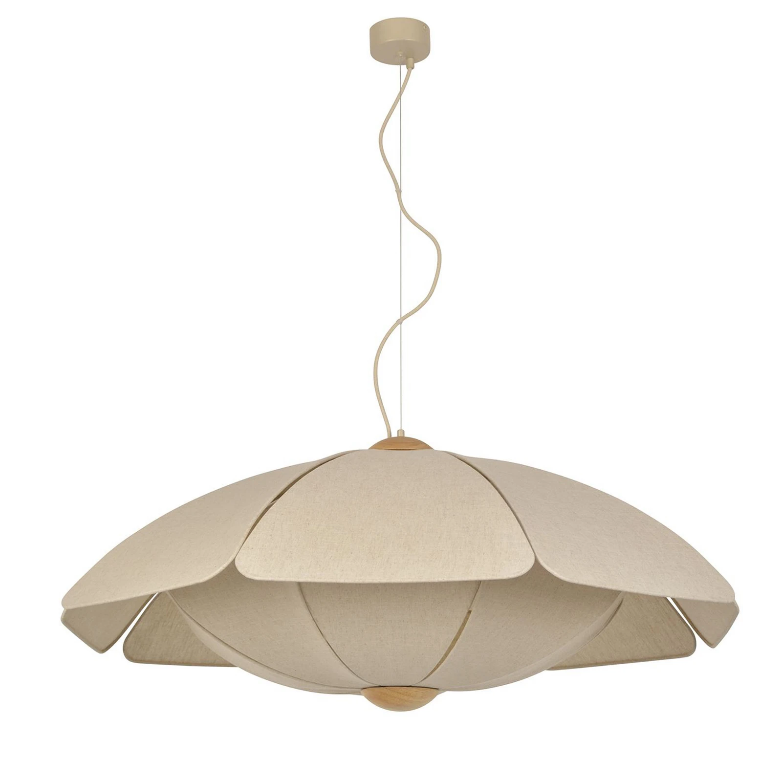 MARKET SET Hängelampe Coquillage, 110 cm cremefarben, Leinen