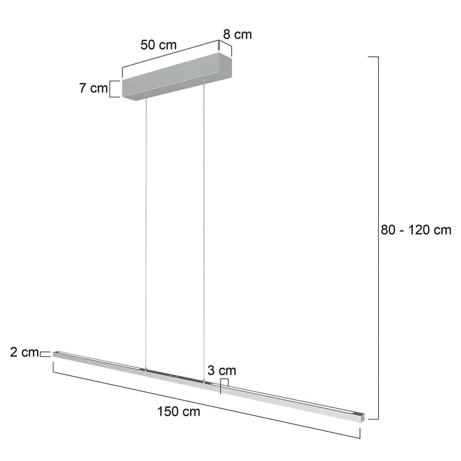 Lampa wisząca LED Bande 155 cm góra/dół stal CCT ściemniany