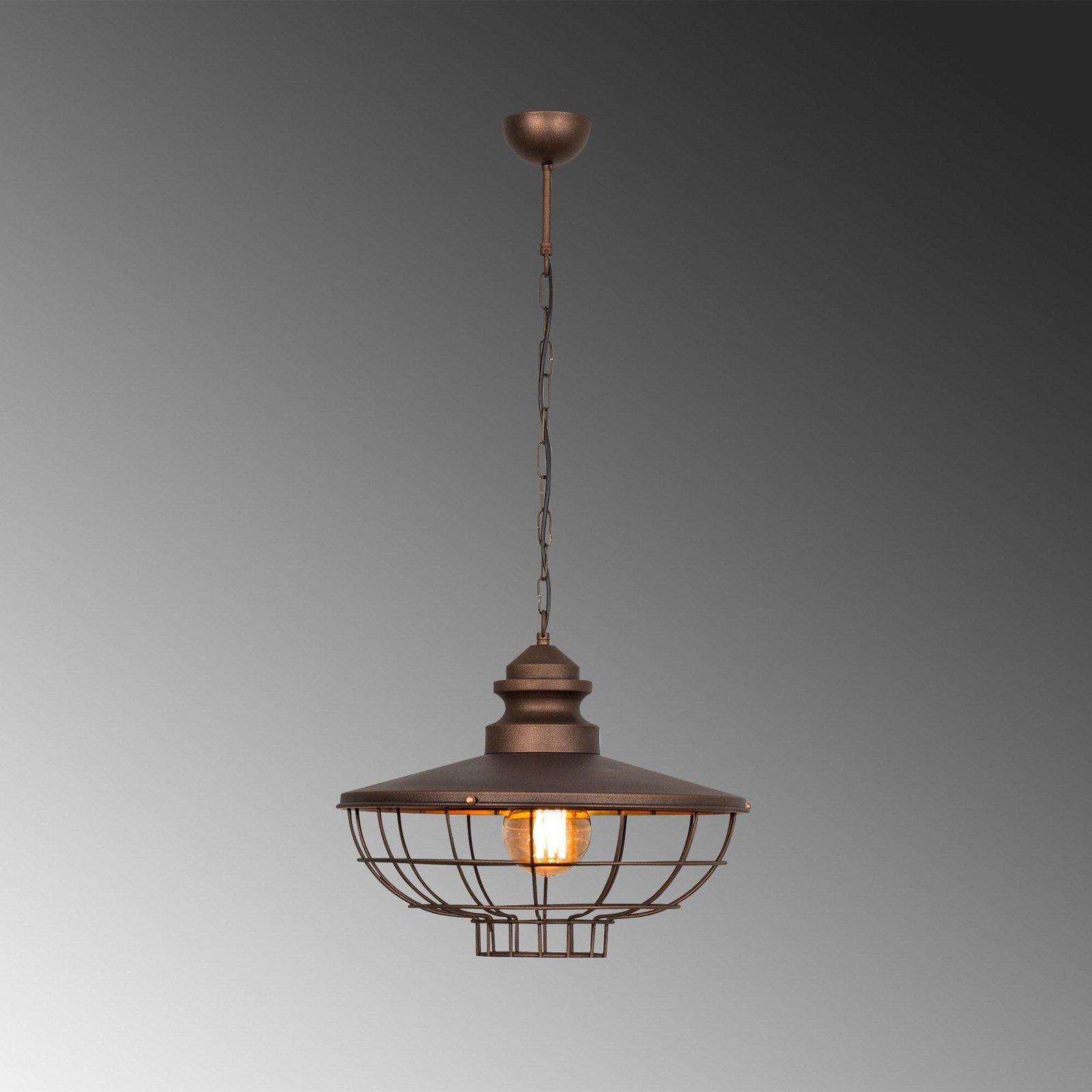 Pendant light Sivani Tel MR-635, dark brown, metal, Ø 44 cm