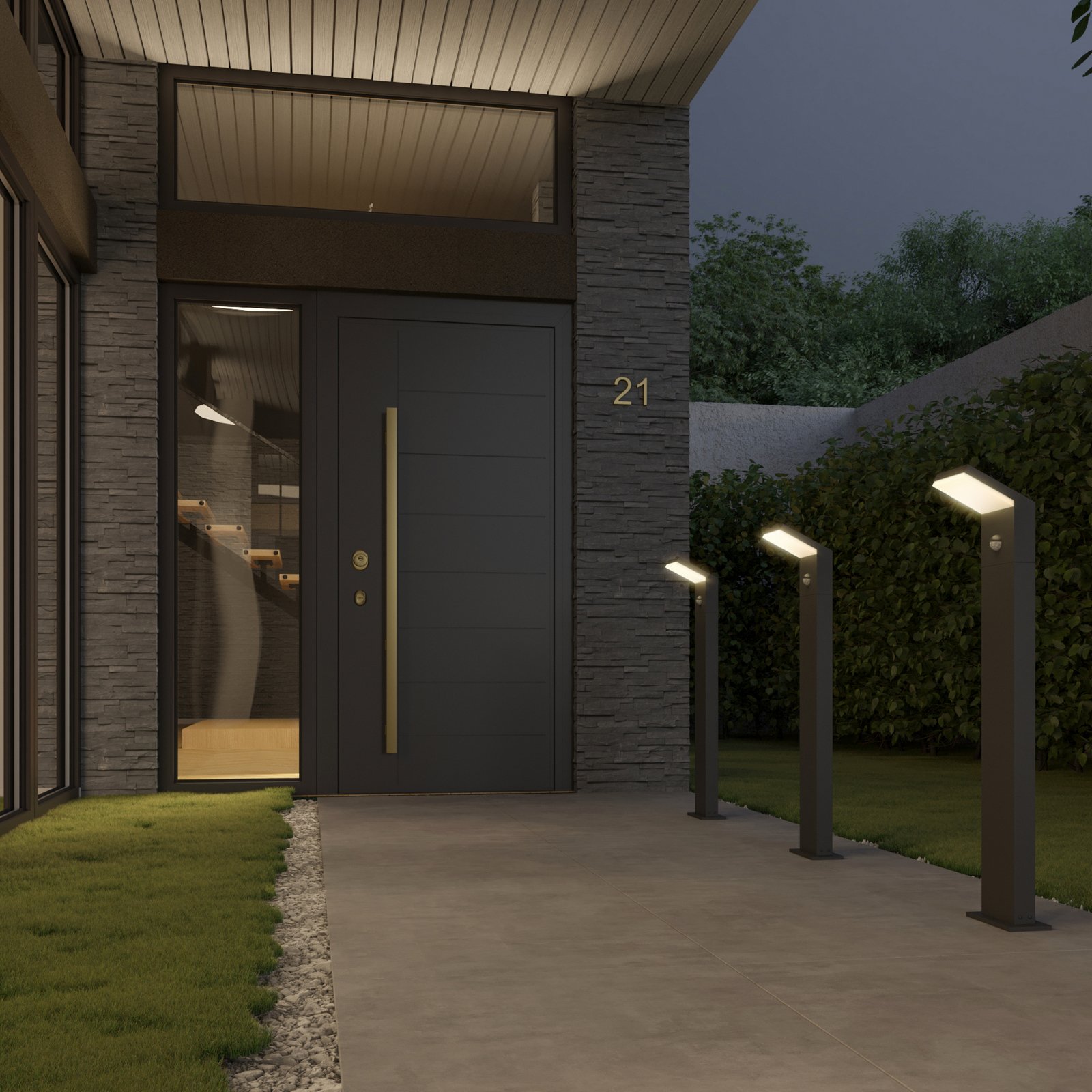Yolena Outdoor Garden Lamp w/Sensor H100 Dark Grey/White - Arcchio