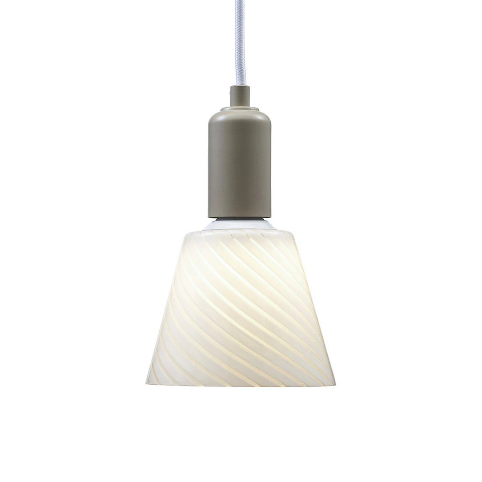 PR Home závesné svietidlo Tilda, biele, Ø 12,5 cm, sklo, zástrčka