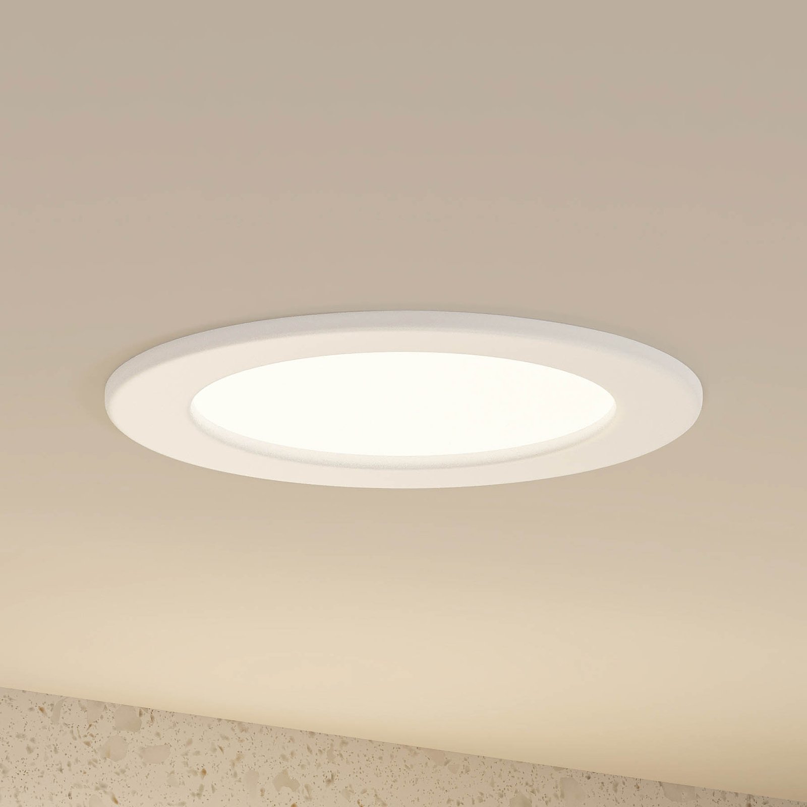 Prios Cadance LED recessed light, white, 17 cm