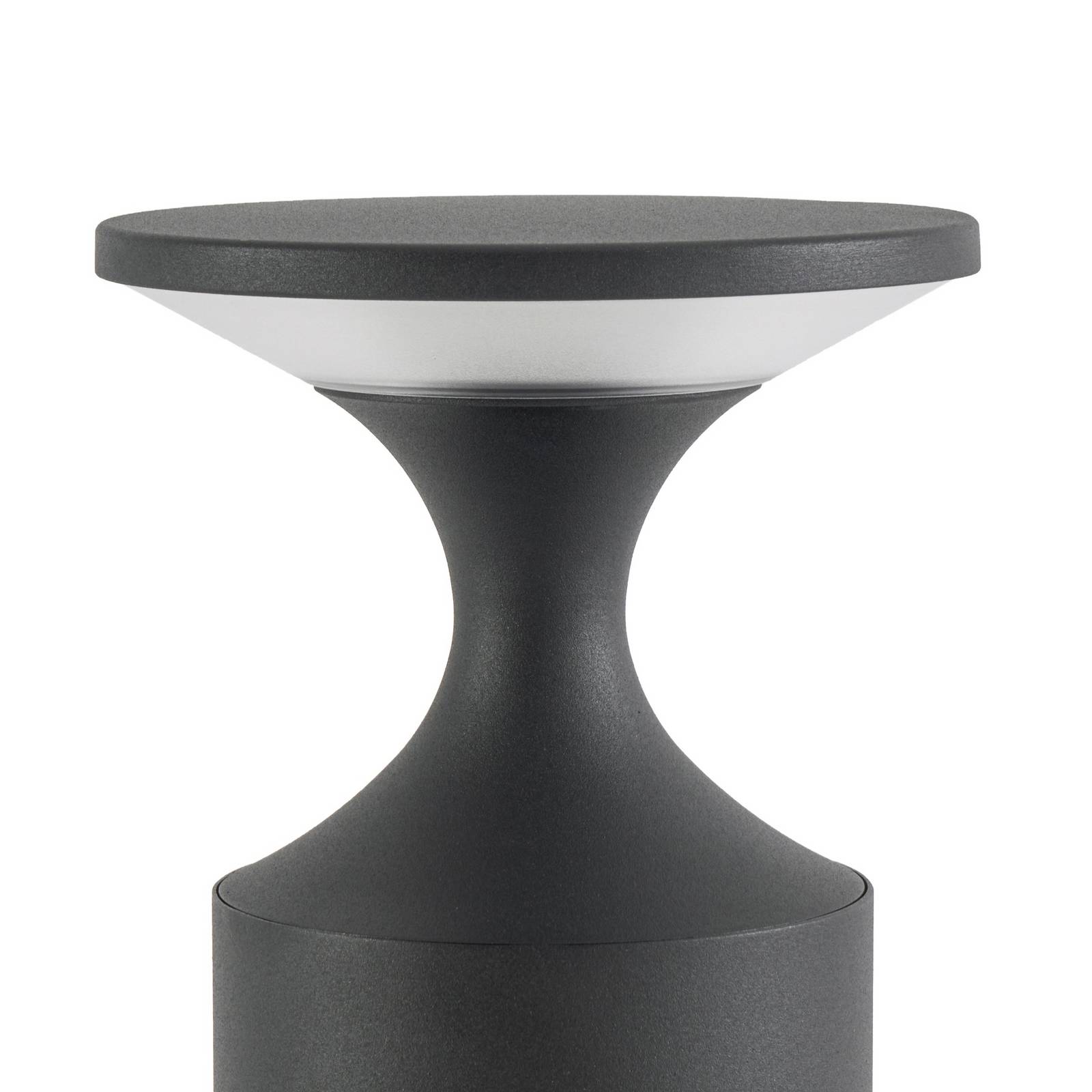 Słupek oświetleniowy LED Lucande Navor, wysokość 50 cm, czarna, IP65