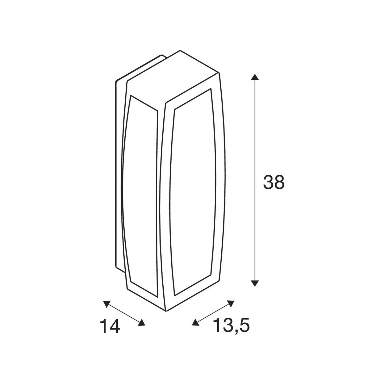 SLV Meridian Box kinkiet zewnętrzny, antracyt, szerokość 13 cm