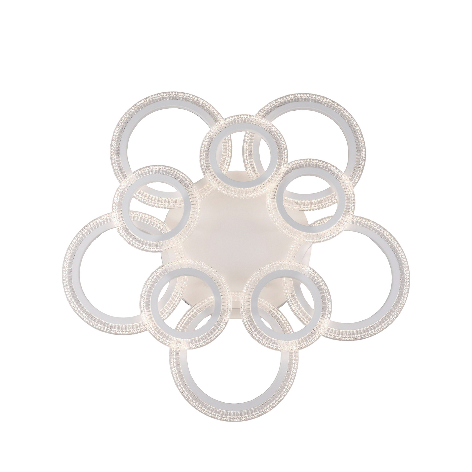 Crystallo LED ceiling light, round, white, iron, 3,000 K