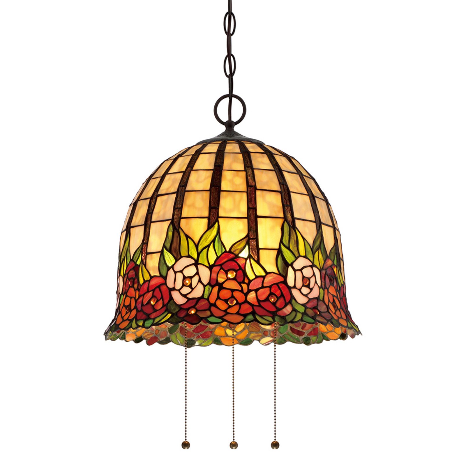 Lampă pendul Tiffany florală Rosecliffe