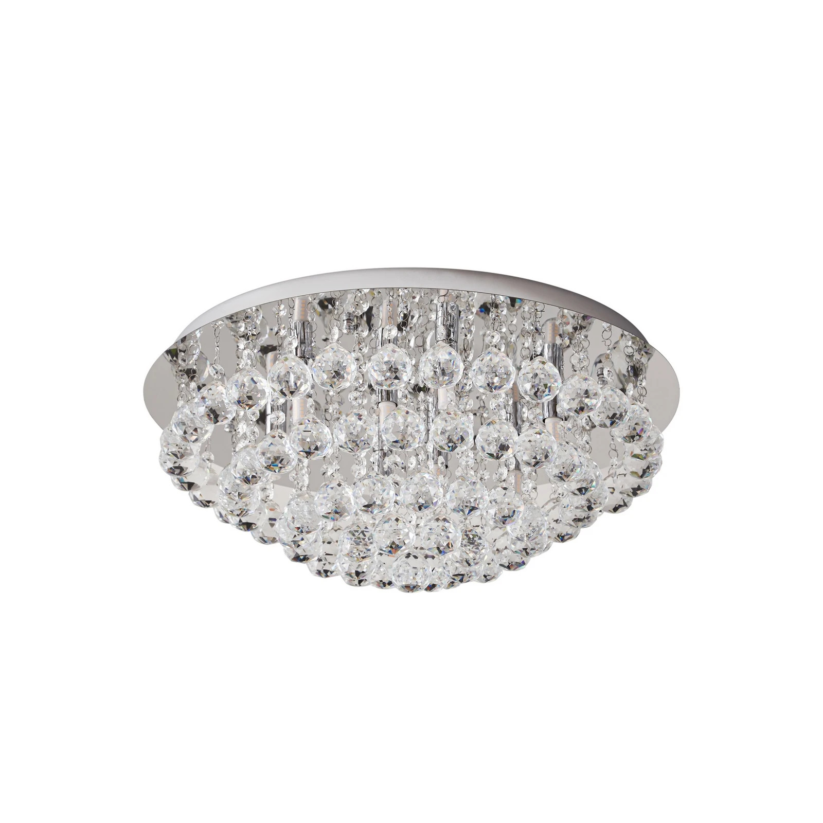 Lindby laevalgusti Antonino, 8-valgusti, kroom, kristall, 55cm
