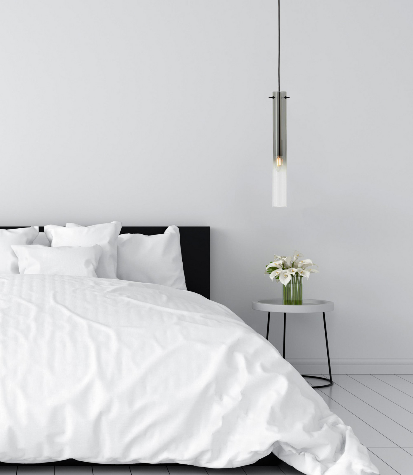 Brilliant Lampă suspendată Glasini Ø 145 cm gri fumuriu sticlă - Camera de zi / sufragerie - modern - negru mat gri fumuriu transparent