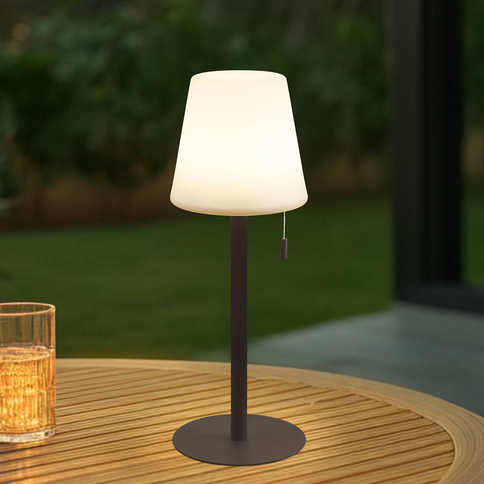 Lampa akumulatorowa LED Azalea, biały/brązowy, 45 cm, CCT, IP44