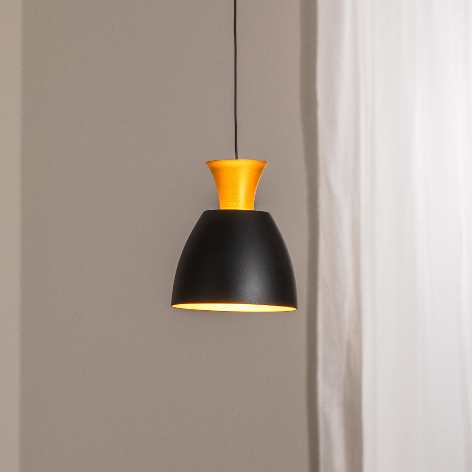 BEGA Lampă suspendată cu LED Studio Line 51229 negru/zahăr Ø 20 cm - Camera de zi / sufragerie - negru alamă - Aluminiu