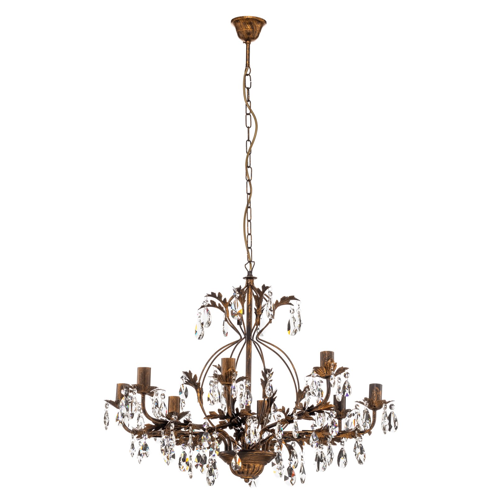 Kare chandelier 8-bulb bronze