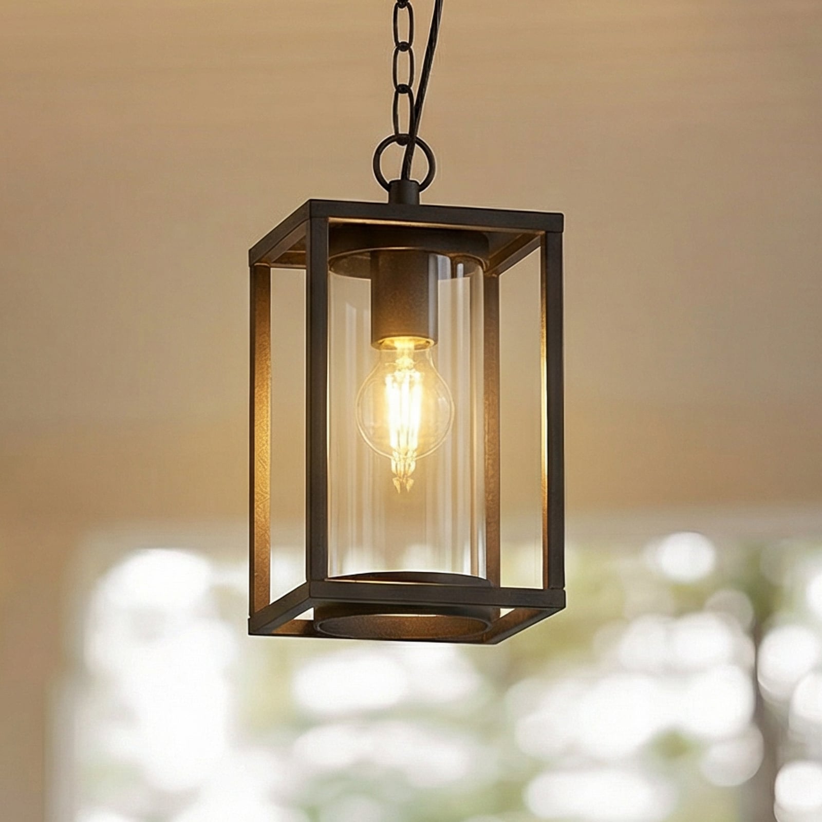 Lucande Lámpara colgante exterior Ferda, 25 cm, antracita, IP44