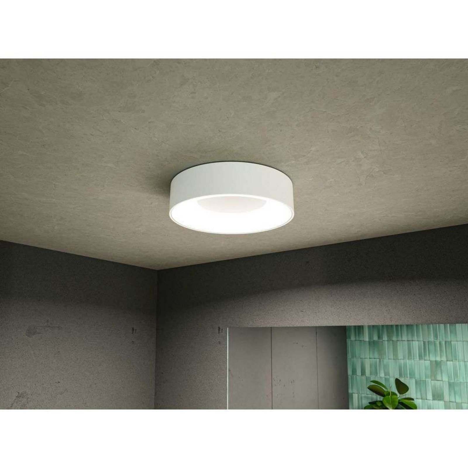 Casca LED Plafonieră IP44 1500lm Alb/Alb - Paulmann