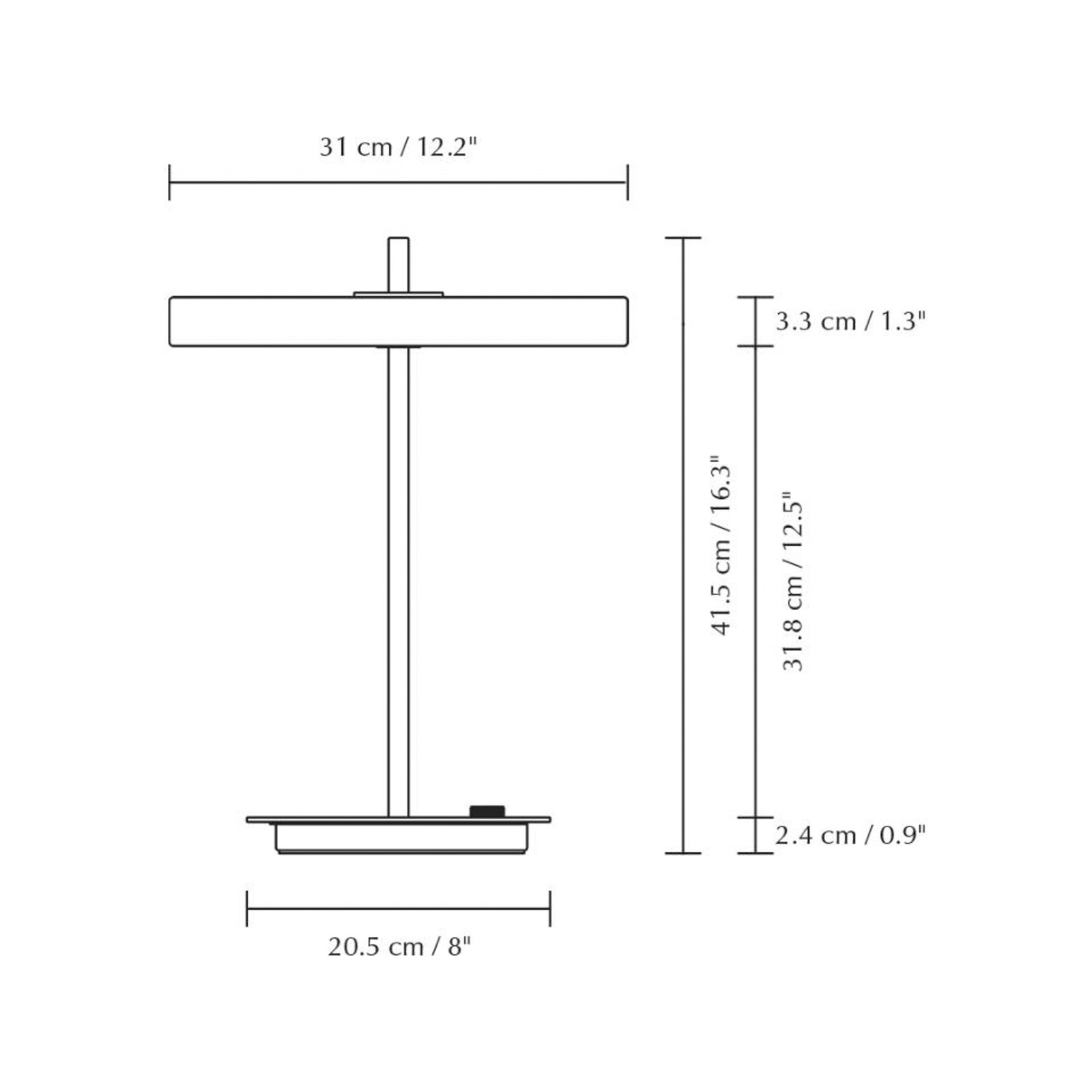 UMAGE LED stolna lampa Asteria Table, USB, crna/crna