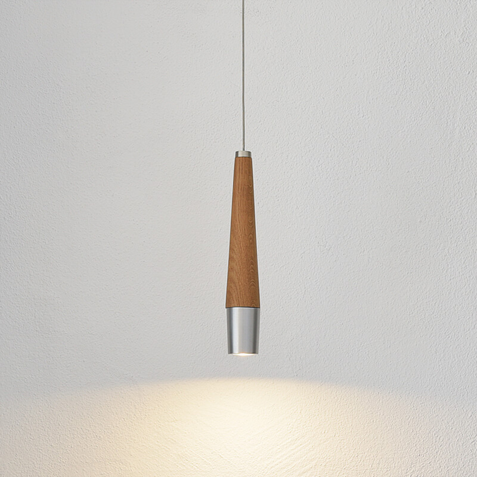 HerzBlut Conico suspension, chêne huilé, 1 lampe