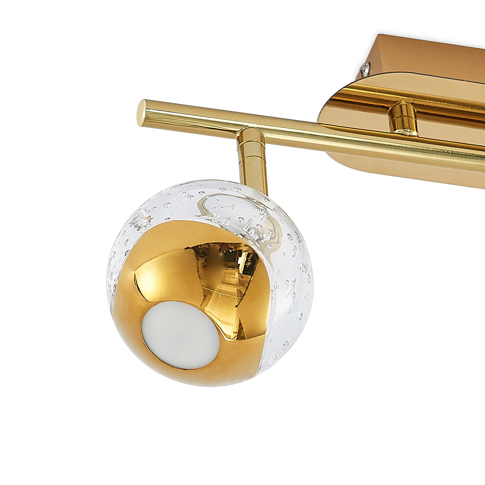 Lucande Kilio LED downlight, 2-bulb, gold