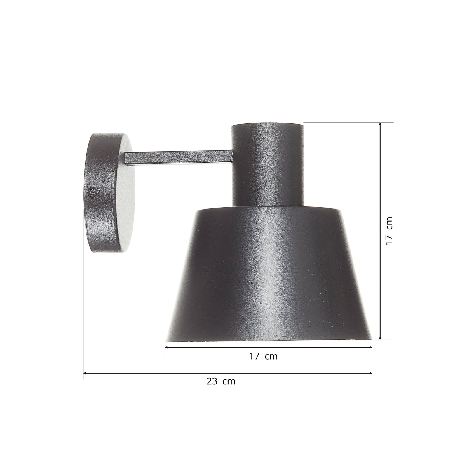 Wandlamp Dunka van metaal, 1-lamp, zwart