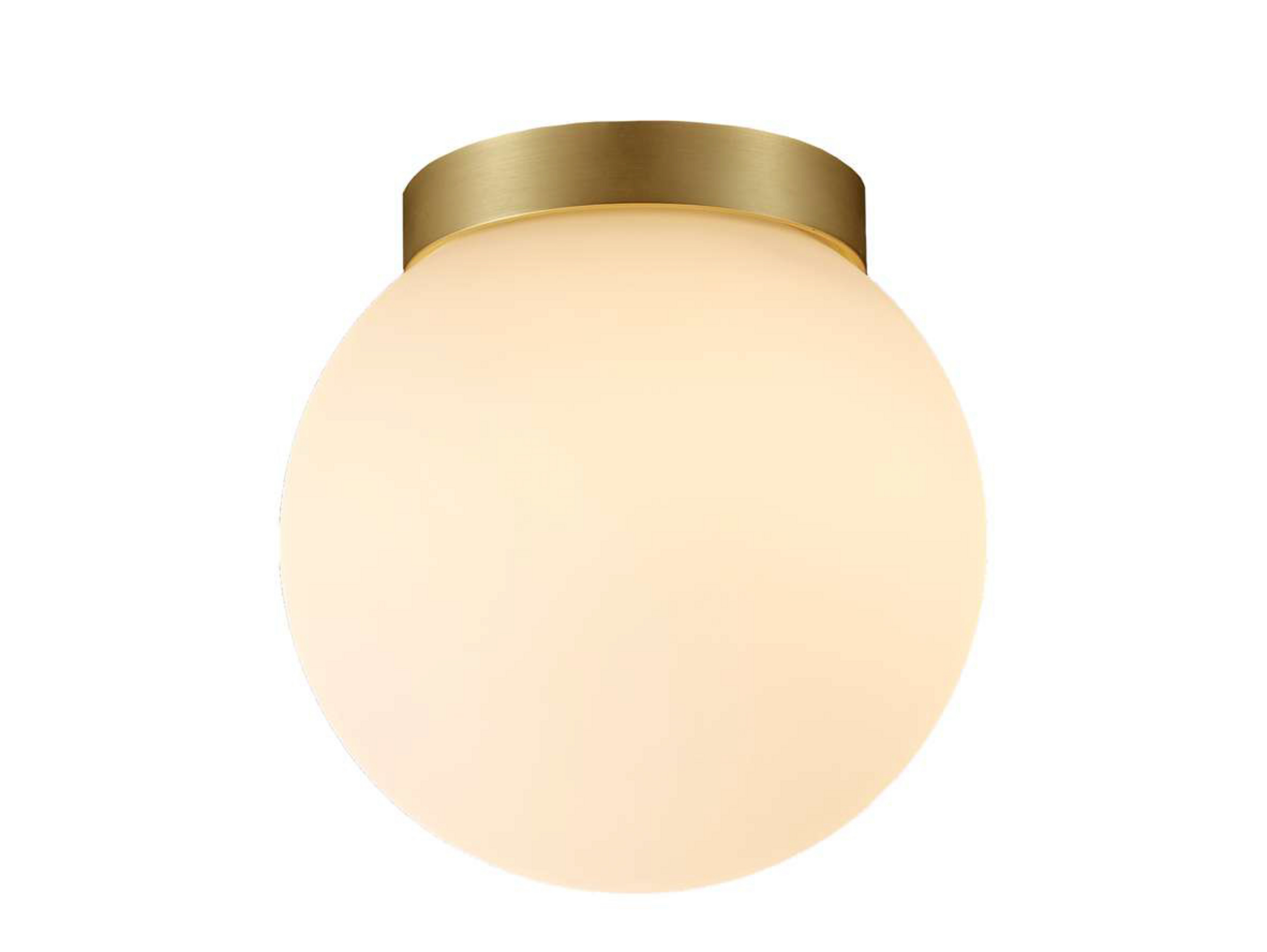 Palla C135 LED-Deckenleuchte, IP44, messing/opal - Antidark