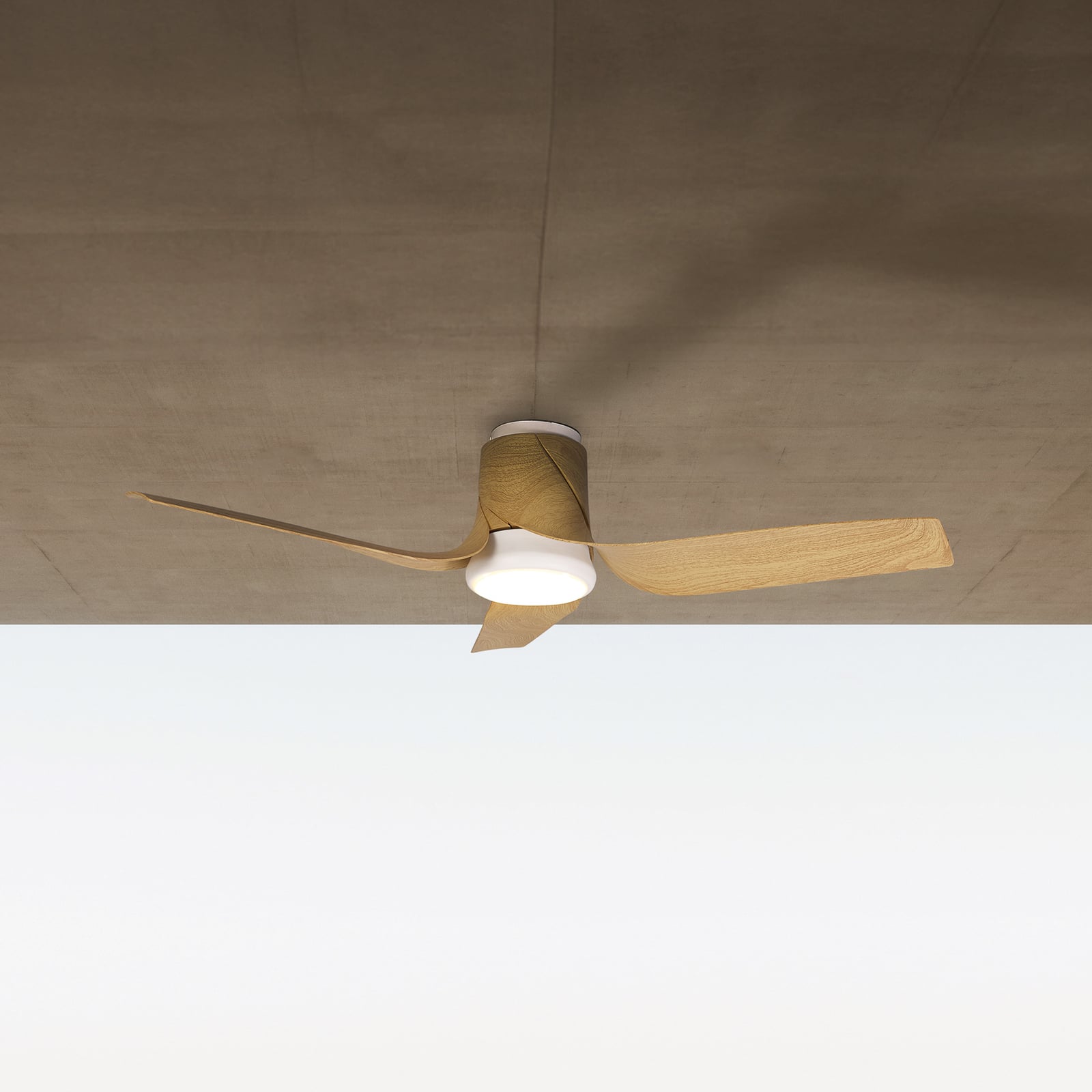 LED plafondventilator Ushuaia hout DC stil CCT - Mantra