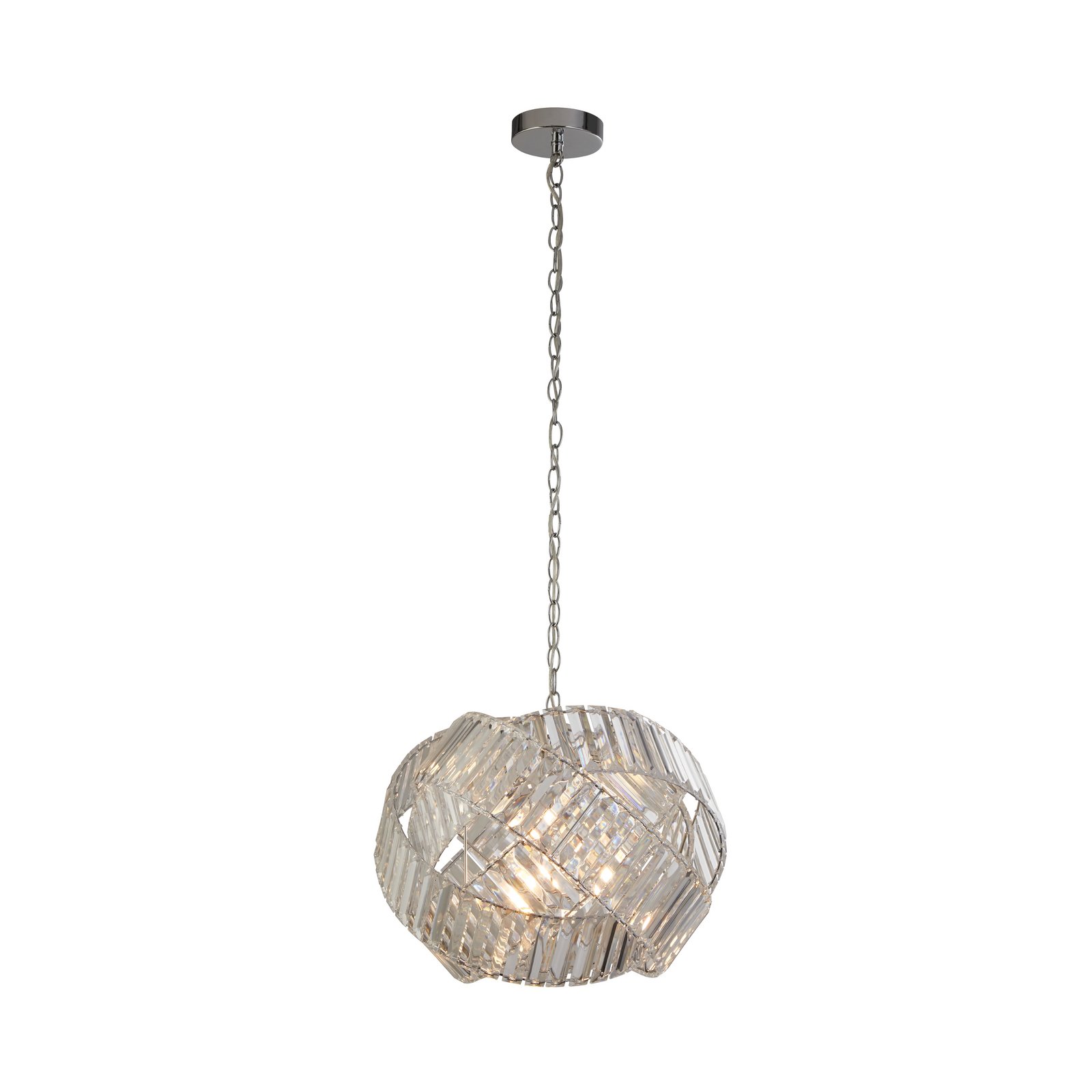 Eldoria pendant light, transparent, acrylic, Ø 41 cm, E27
